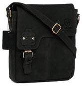J. Wilson London Genuine Leather Handmade Mens Women Flapover Everyday Crossover Shoulder Work iPad Messenger Bag